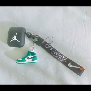 Nike AirPod 1/2 case with lanyard and sneaker